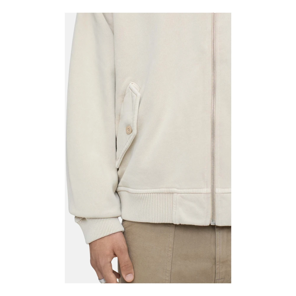 closed Bomberjack van katoenen jersey met logo Beige Heren