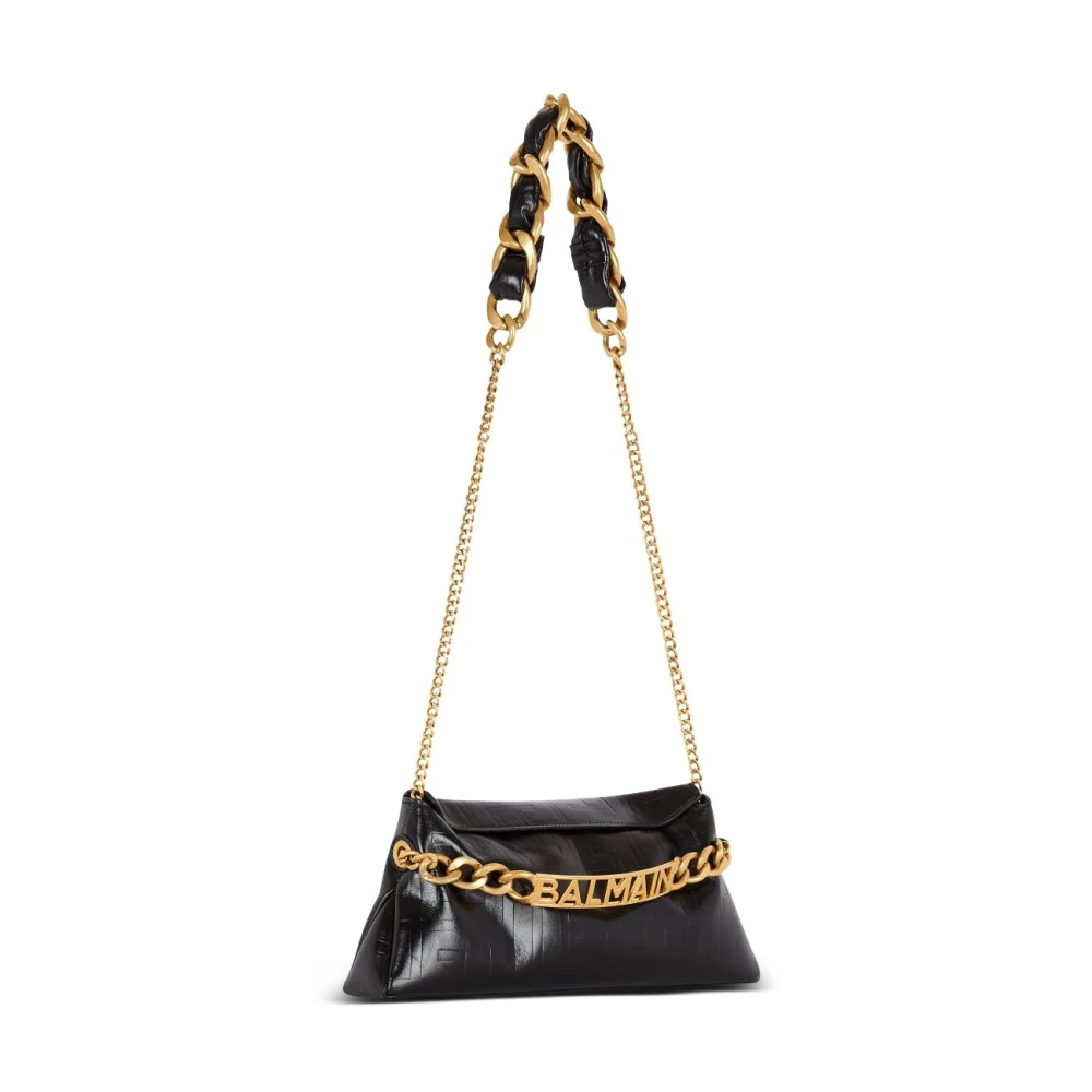 Balmain Stijlvolle dames schoudertas in zwart Black Dames