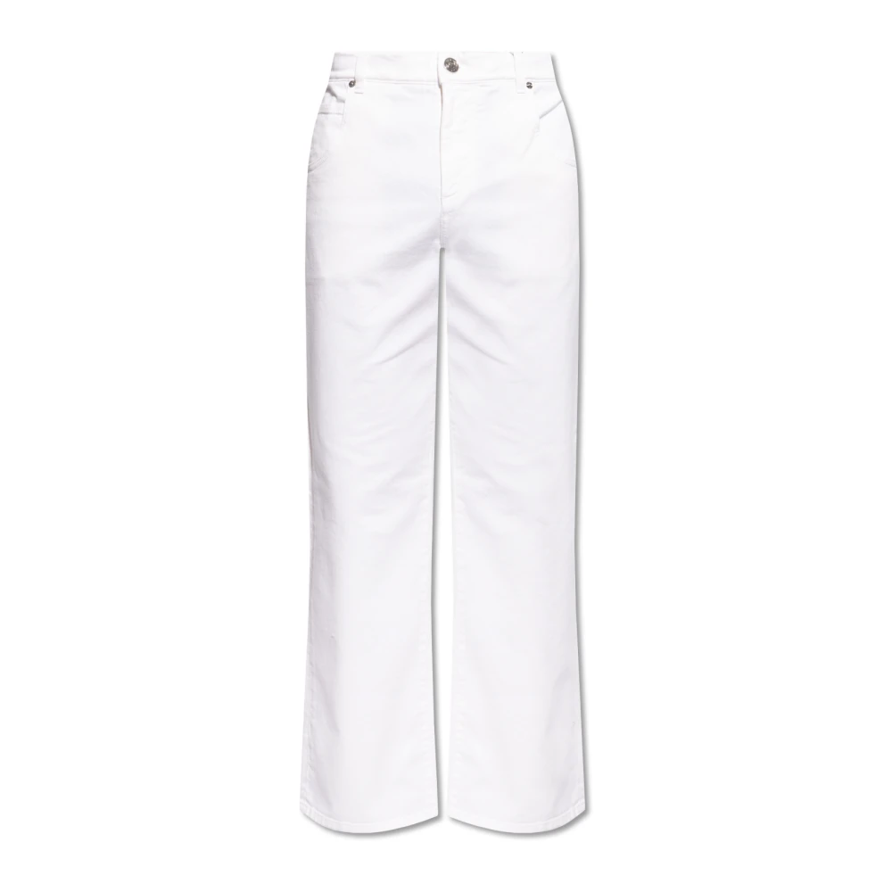 Etro Logo-broderade jeans White, Herr