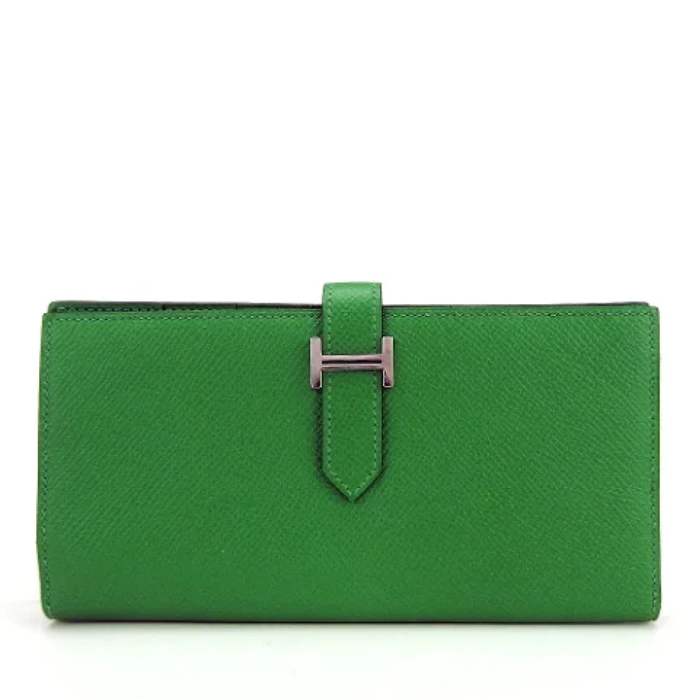 Hermès Vintage Pre-owned Leather wallets Green Dames