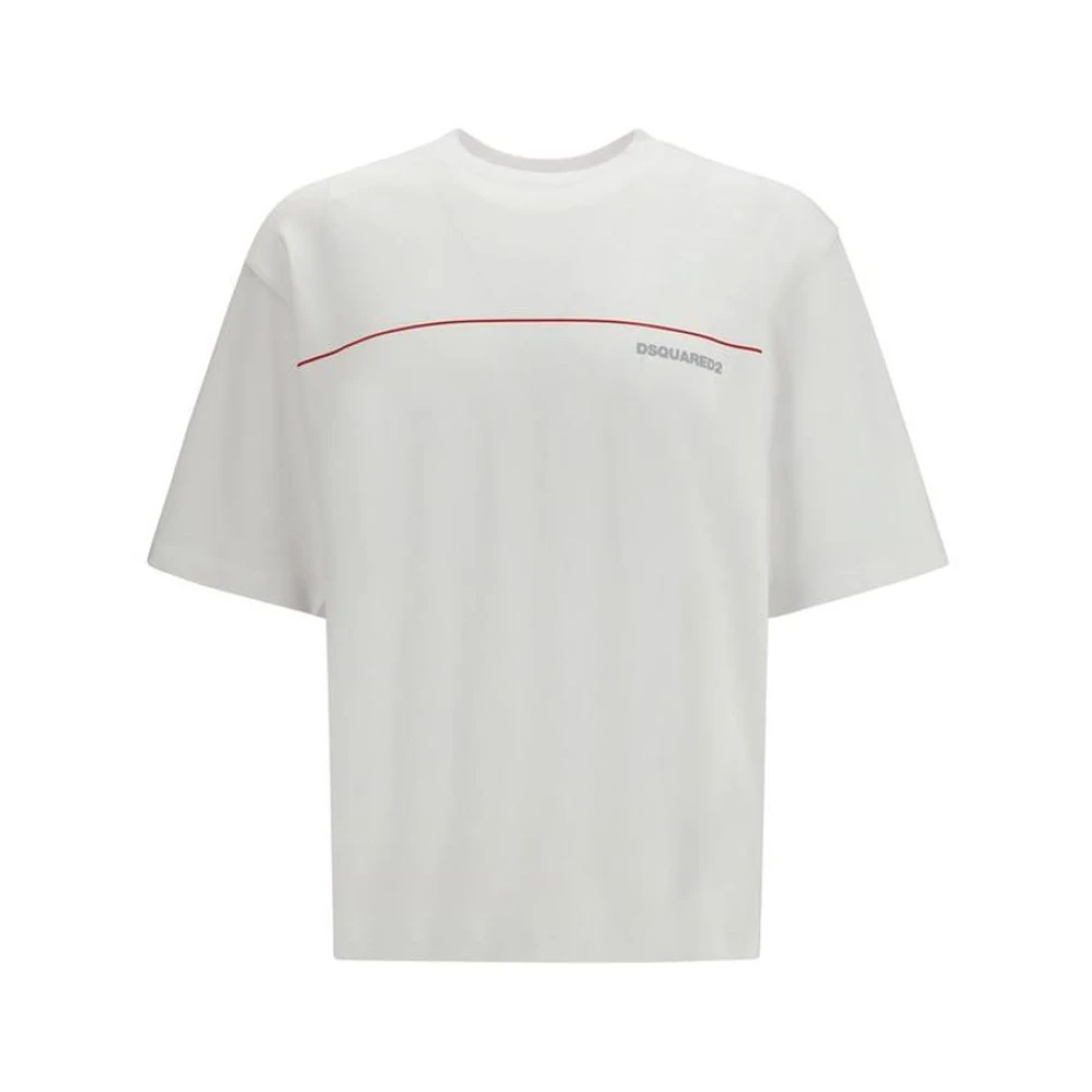 Dsquared2 Men's White T-Shirts, L, Cotton Crew Neck T-Shirt