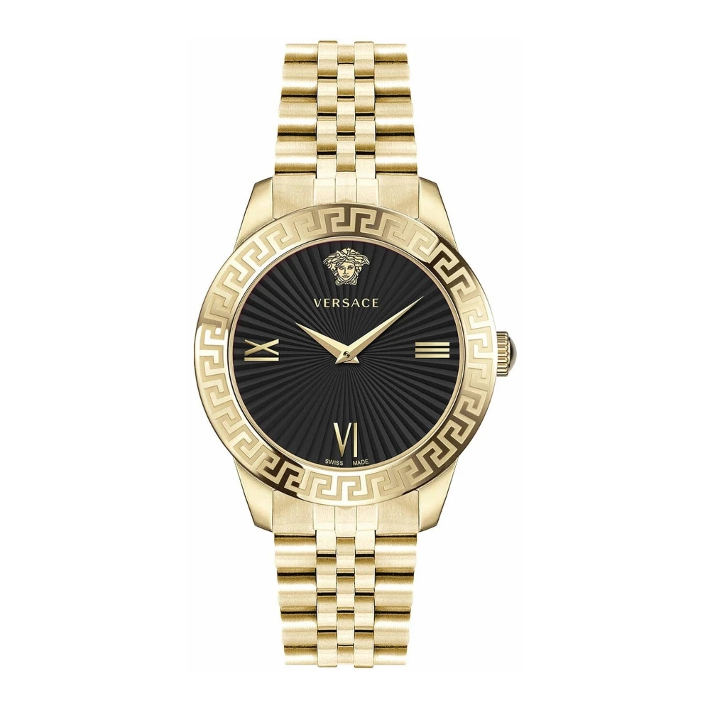 Versace Women's Yellow Watches, One Size, Greca Signature Stainless Steel Bracelet Watch