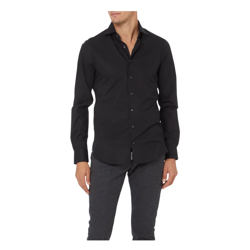 Michael Kors Men's Black Poplin Stretch Slim Shirt - Casual Shirts - L - Shirts