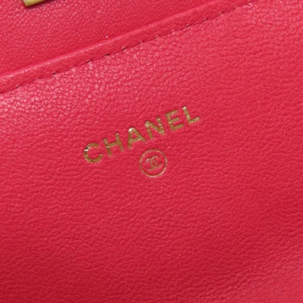 Chanel Vintage Tweedehands Roze Leren Portemonnee Pink Dames