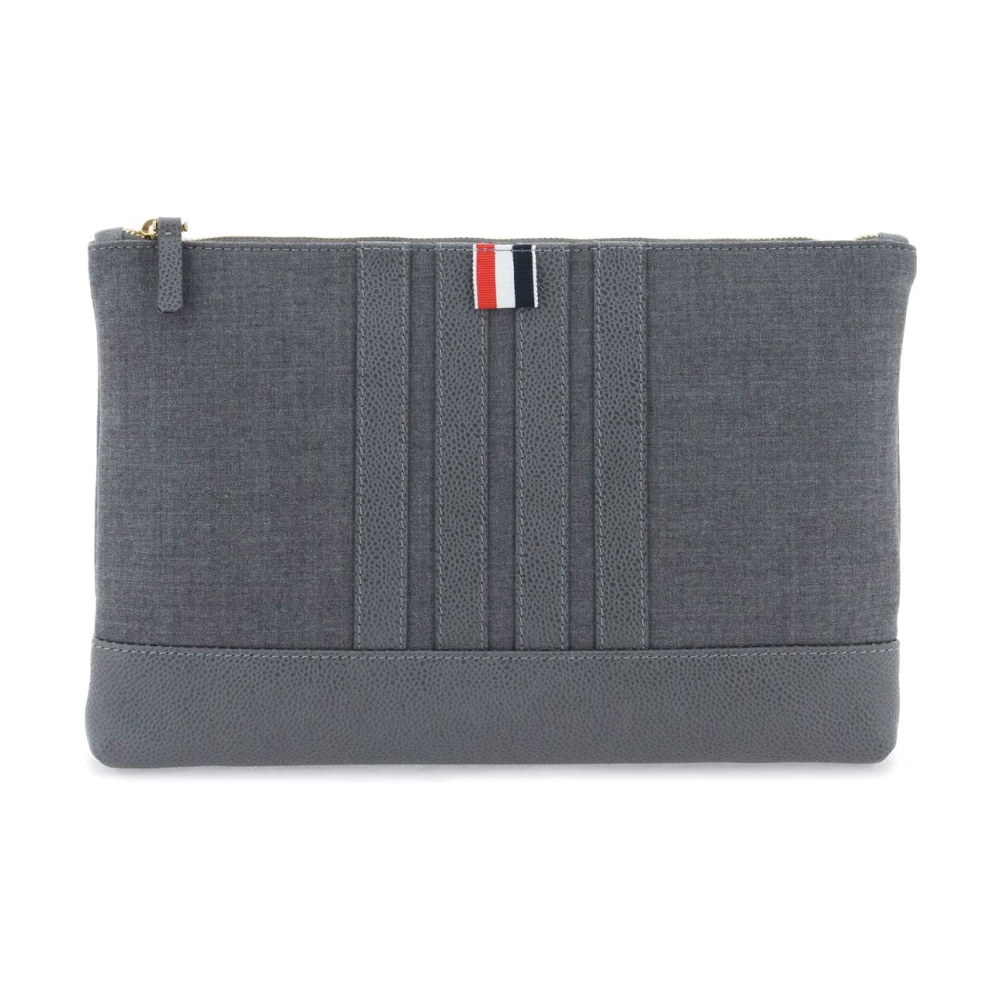 Thom Browne Wol 4-Bar Pouch Gray Heren