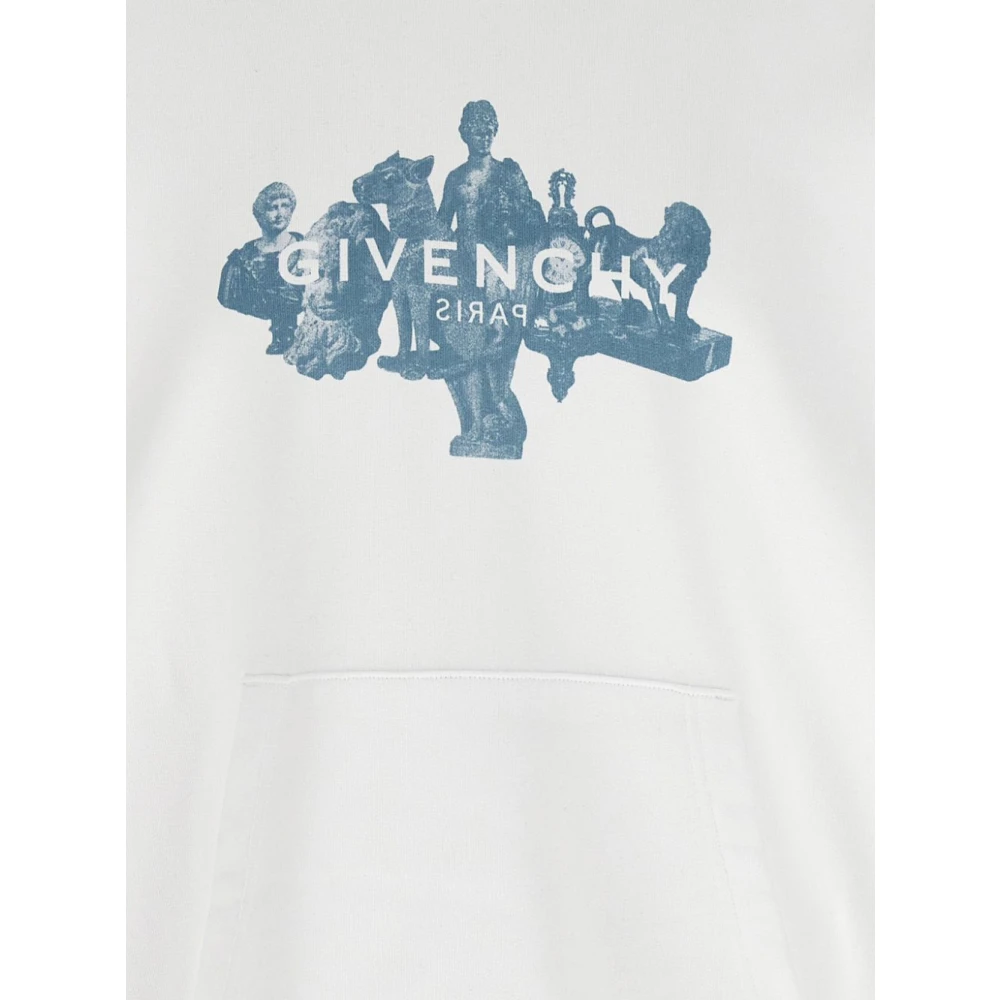 Givenchy Witte Hoodie met Logo Print White Heren