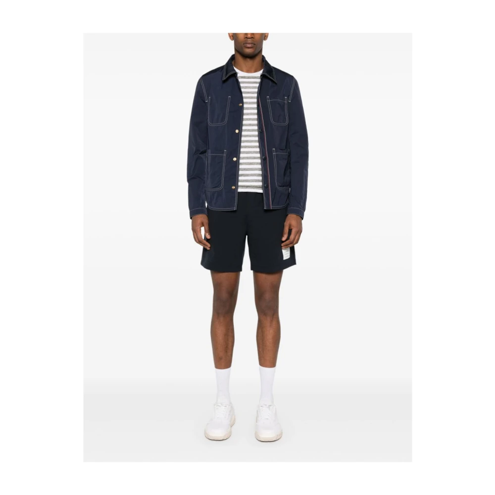 Thom Browne Blauwe Winterjas Blue Heren