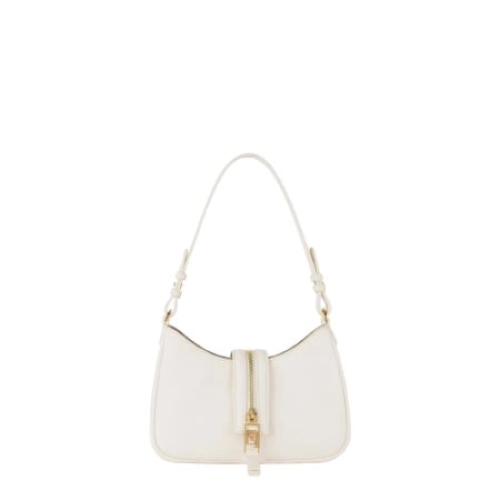 Elisabetta Franchi Ivory Hobo Väska med Guld Dragkedja Beige, Dam