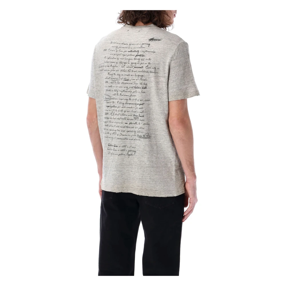 Golden Goose Handgeschreven Print T-shirt Gray Heren