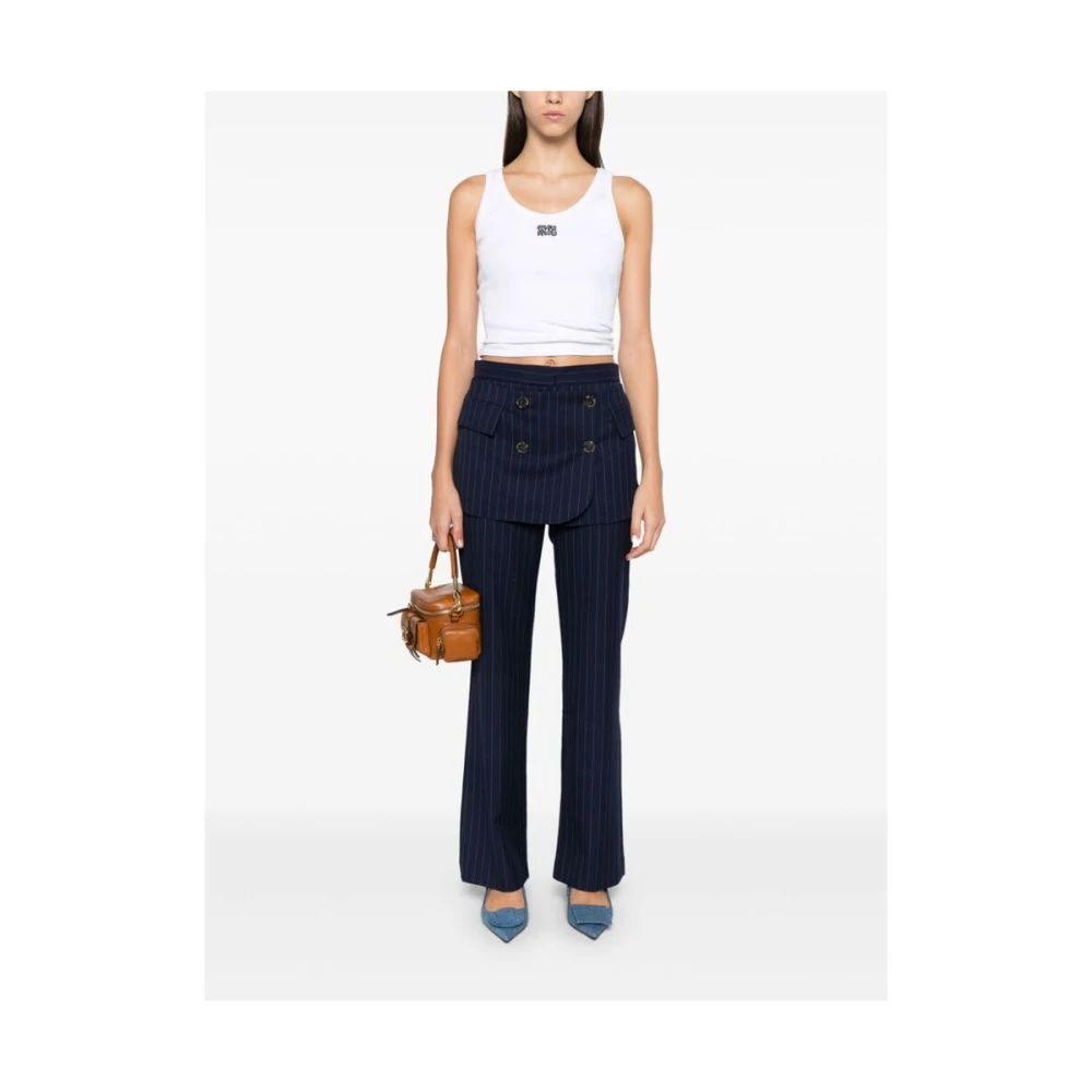 BAUM UND PFERDGARTEN Donkerblauwe Gestreepte Tailored Broek Blue Dames