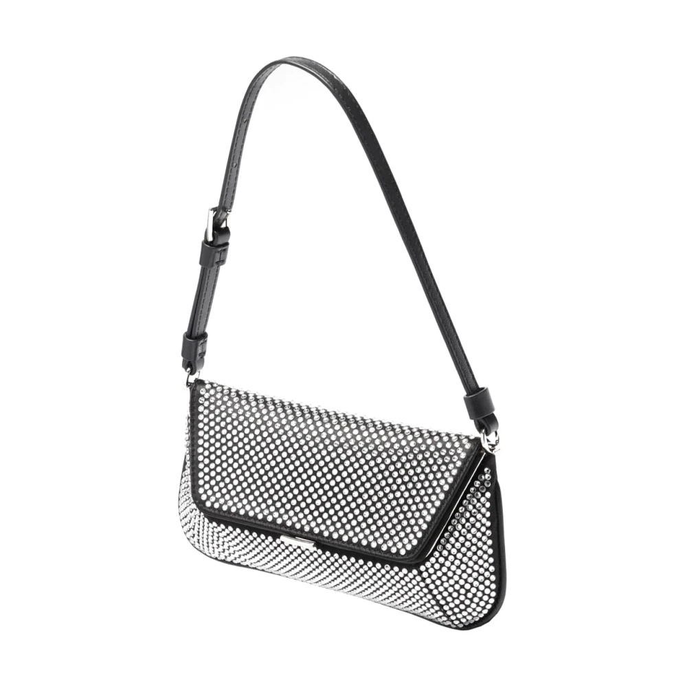 Amina Muaddi Zwarte schoudertas met stijl C9B352142 Black Dames