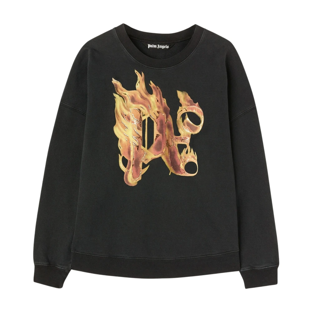 Palm Angels Herren Schwarz Sweatshirts & Hoodies, K, Lgröße: