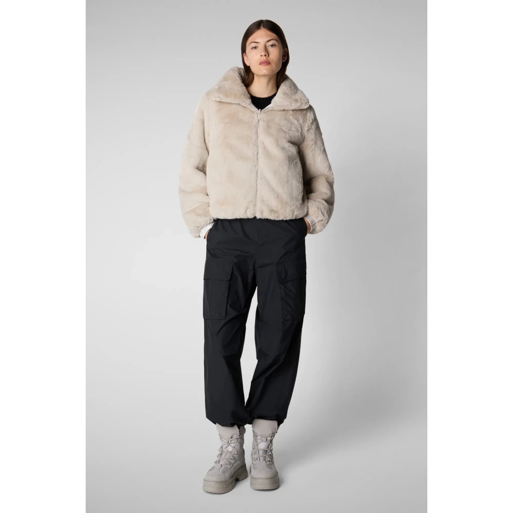 Save The Duck Faux Fur Jeon Jas Beige Dames