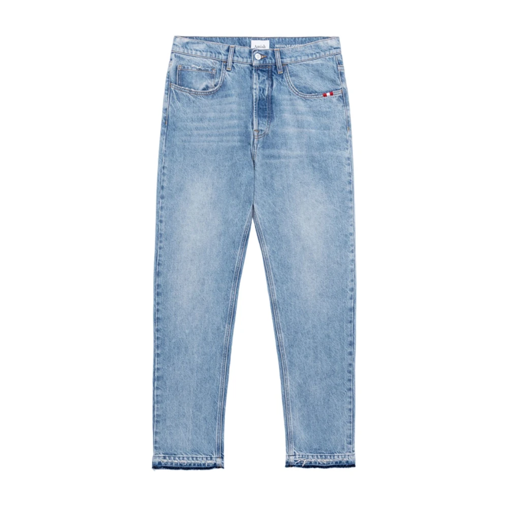 Amish Lichtblauwe Denim Straight Fit Jeans Blue Heren