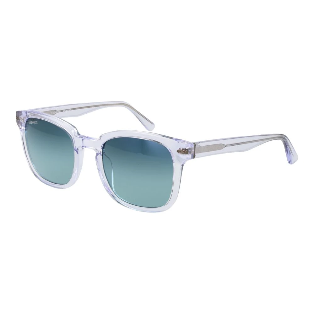 Serengeti Unisex Gray Transparent Polarized Square Sunglasses