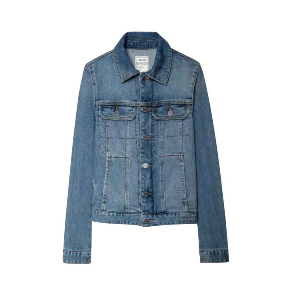 Zadig & Voltaire Stijlvolle Denim Jack Collectie Blue Dames