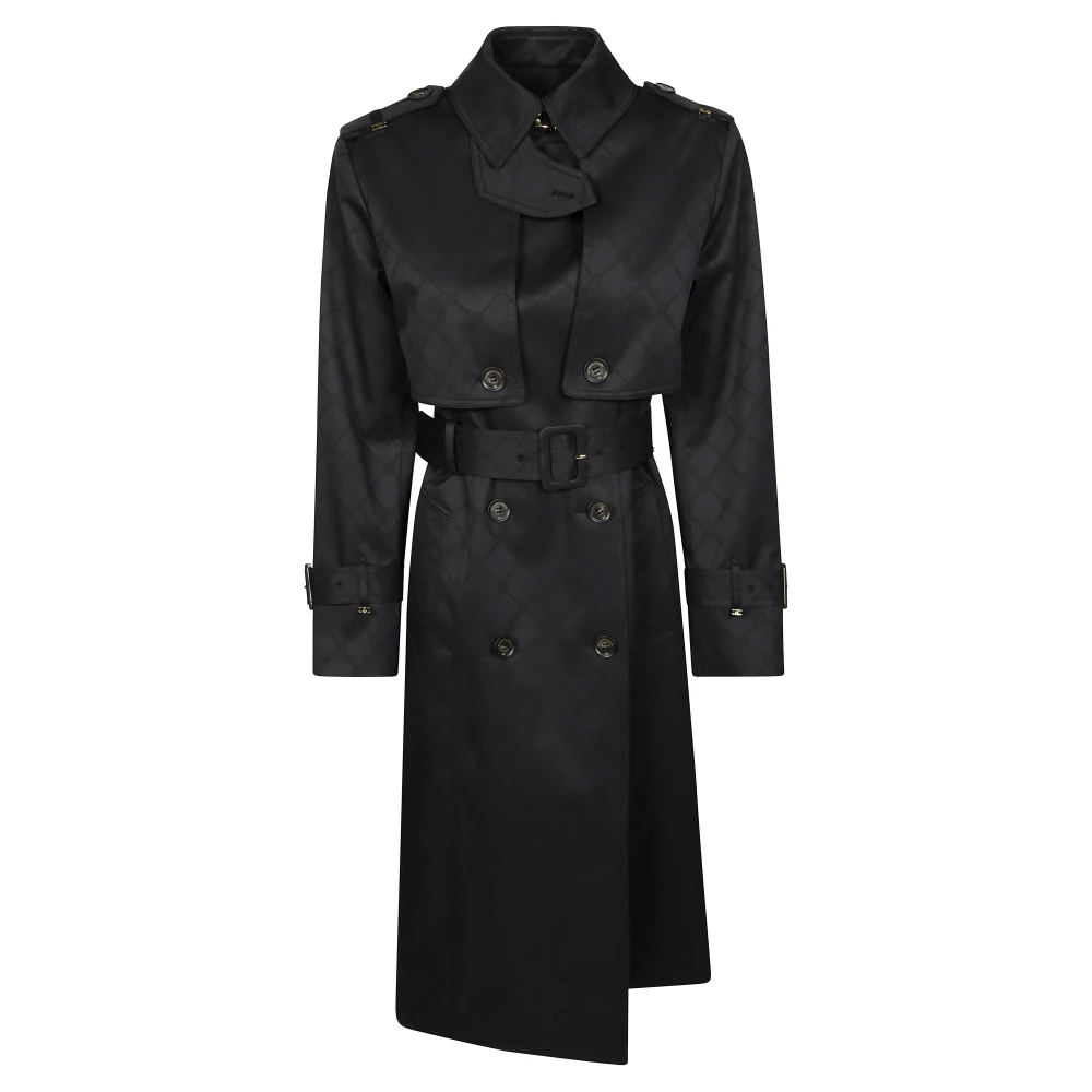 Elisabetta Franchi Stijlvolle wollen jas voor vrouwen Black Dames