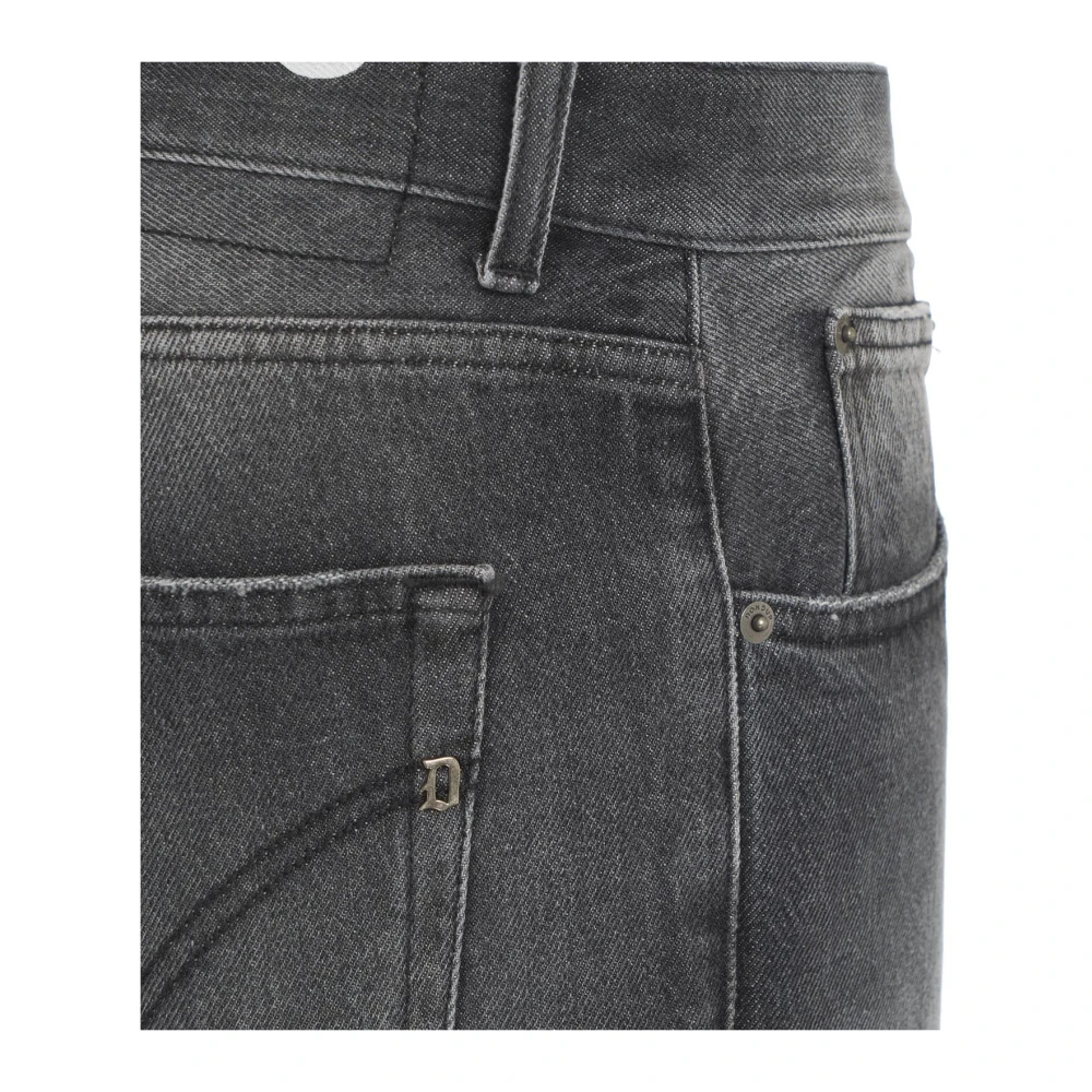 Dondup Italiaanse Jeans met Logo Applicatie Gray Heren