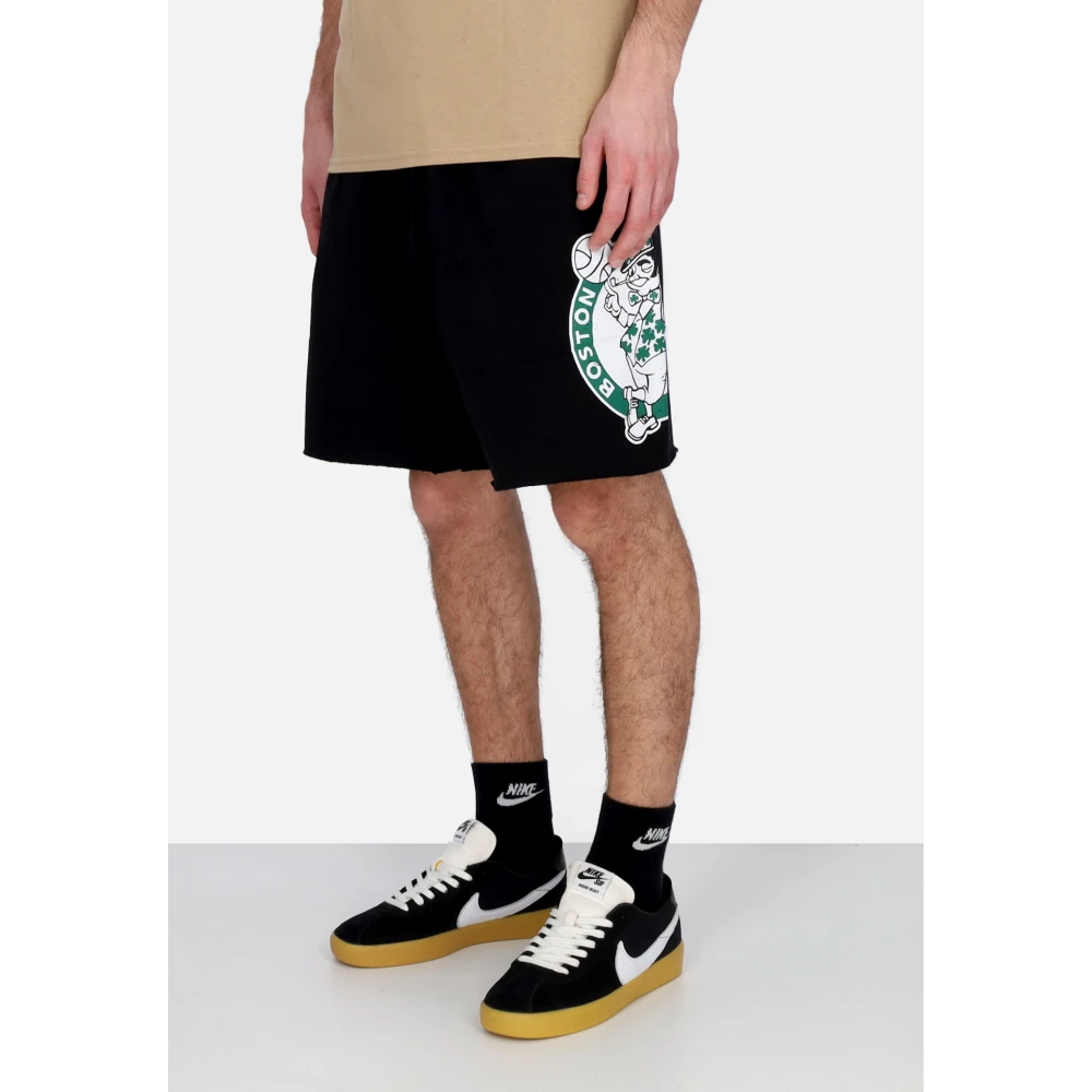 Mitchell & Ness NBA Vintage Logo Fleece Shorts Black Heren