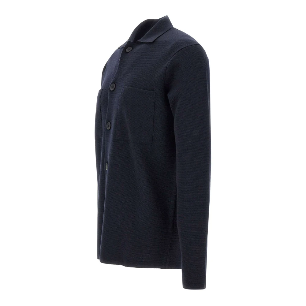 Filippo De Laurentiis Wollen Field Jacket Navy Blauw Blue Heren