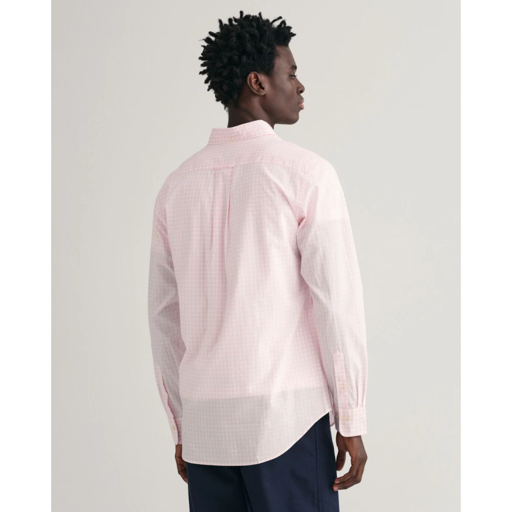 Gant Vichy Check Poplin Overhemd Pink Heren