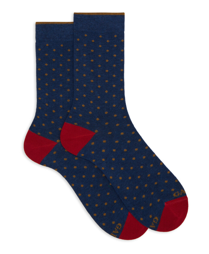 chaussettes-courtes-en-coton-bleu-a-pois-pour-femmes