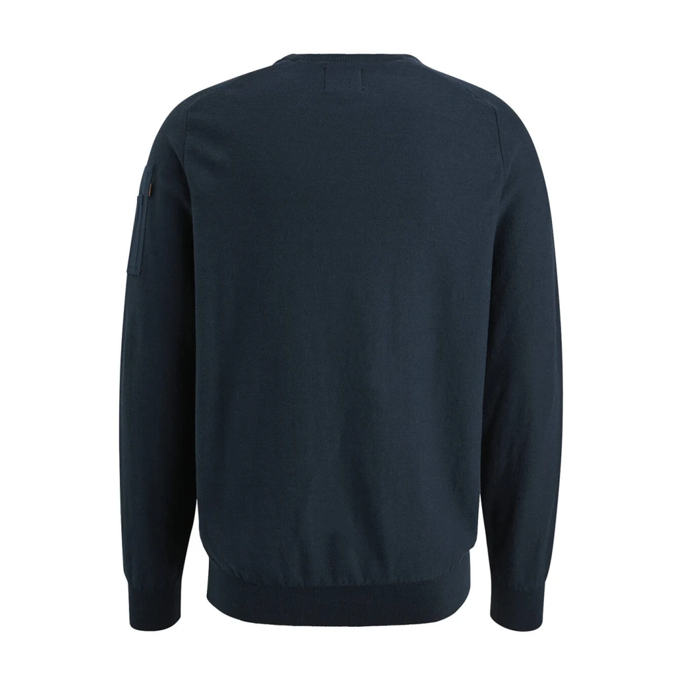 PME Legend Klassieke R-neck Pullover Buckley Gebreid Blue Heren