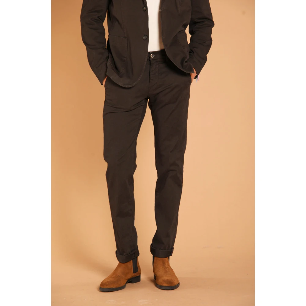 Mason's Slim Fit Gabardine Chino Broek Brown Heren