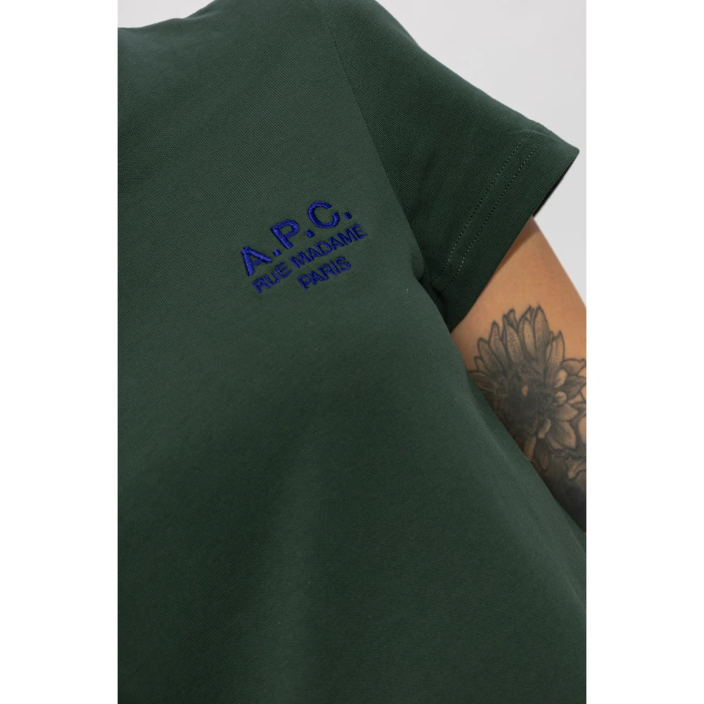 A.p.c. Denise T-shirt met logo Green Dames