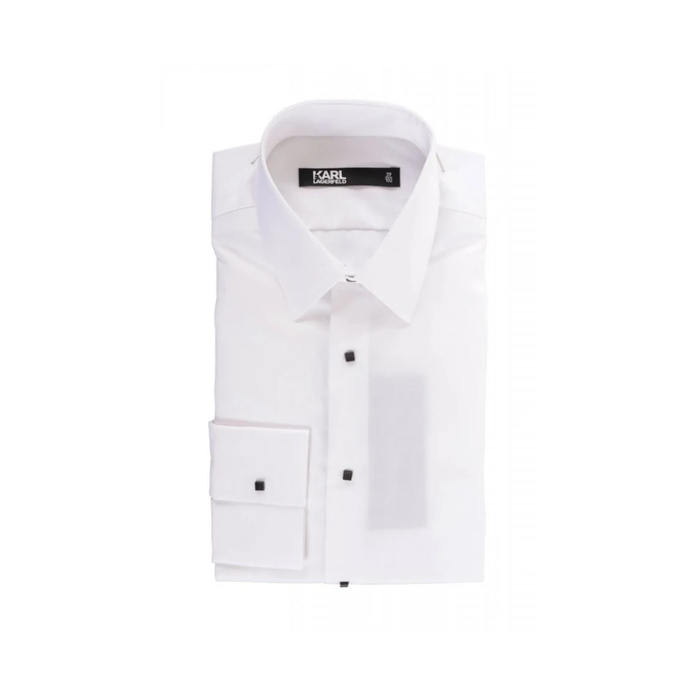 Karl Lagerfeld Mannelijk Wit Overhemden Heren, 3XL, Easy Care Shirt