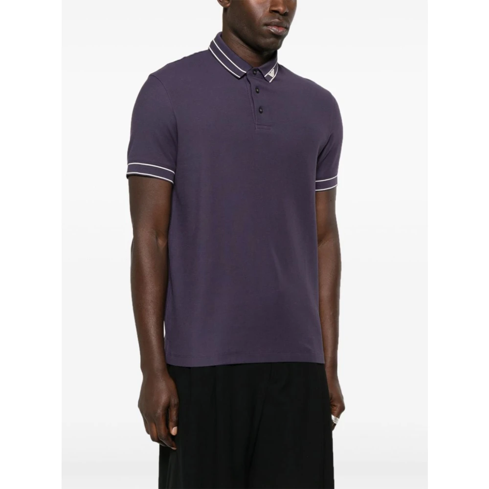 Emporio Armani Paarse Polo Shirt met Logodetails Purple Heren