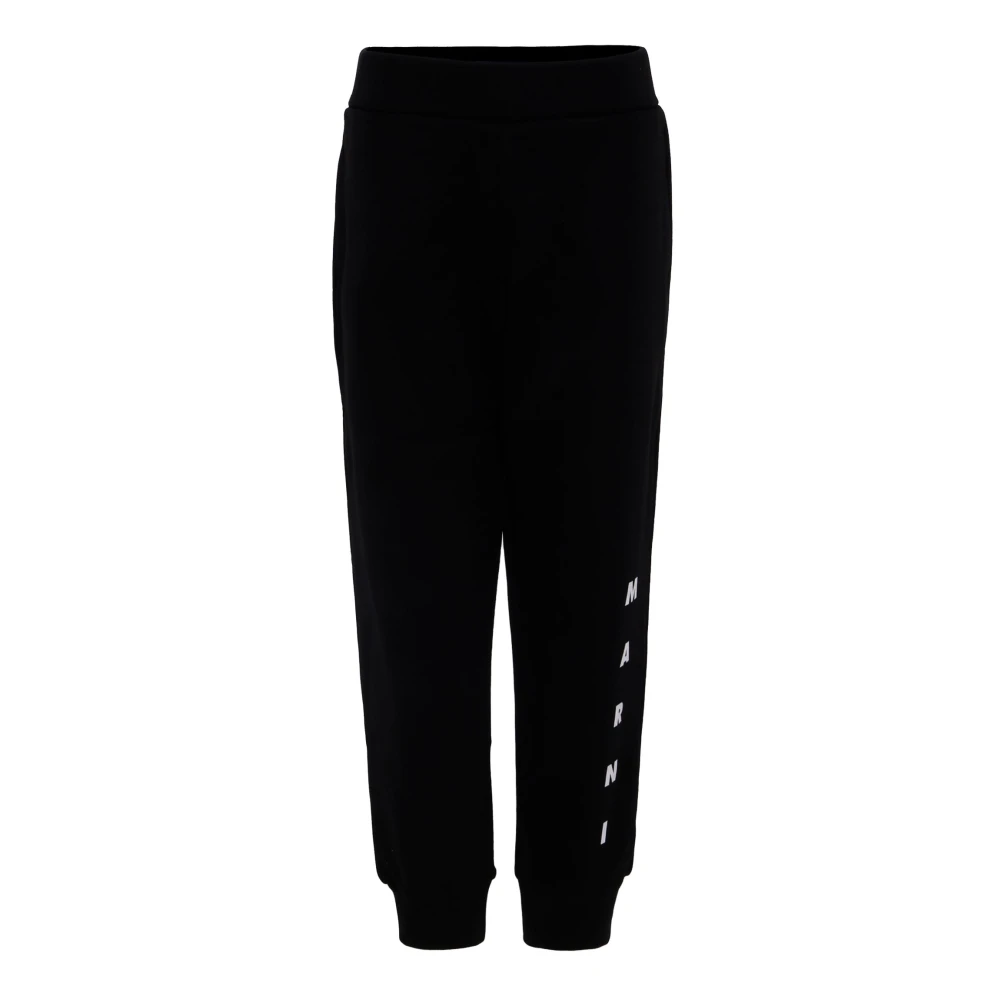 Marni Unisex Kids Black Sporty Cotton Trousers - Sweatpants - 14 Y - Kids