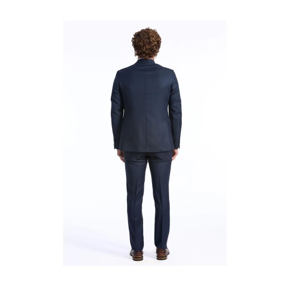 Baldinini Blauw Wollen Slim Fit Pak Blue Heren