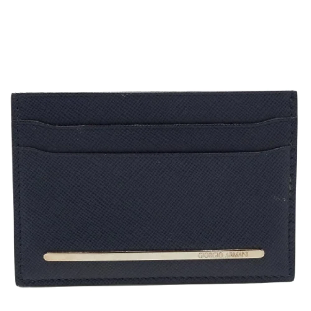 Armani Pre-owned Leather wallets Blue Dames