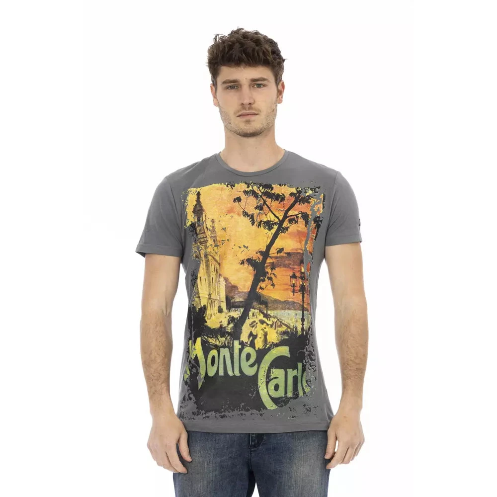 Trussardi Uomo Grigio Maglietta In Cotone