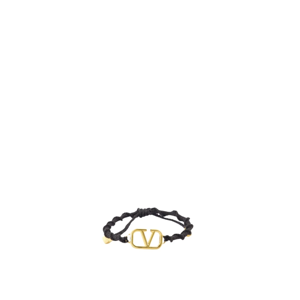 Valentino Garavani Metalliskt Logotyp Armband Justerbar Snodd Black, Herr