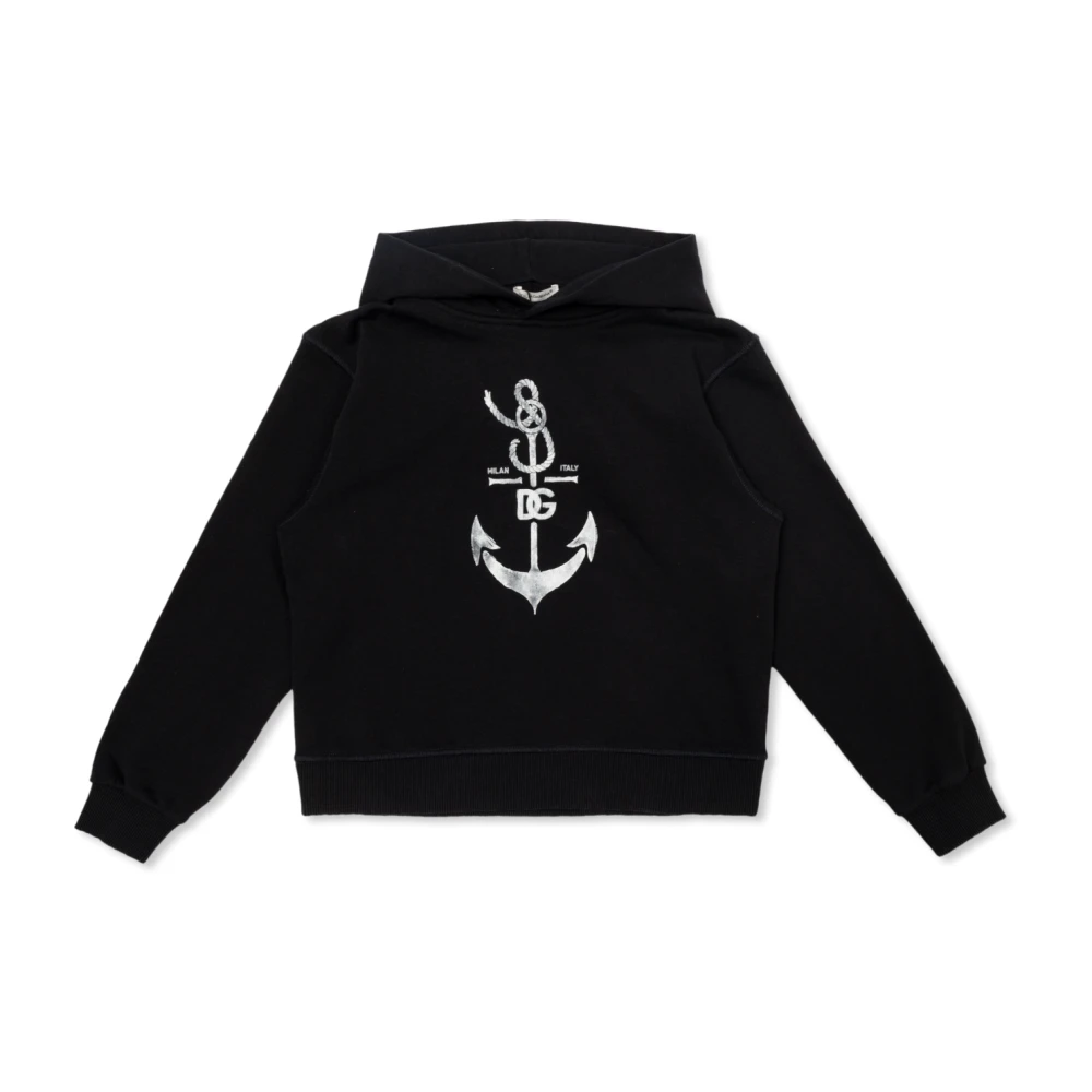 Dolce & Gabbana Hoodie med logotyp Black, Unisex