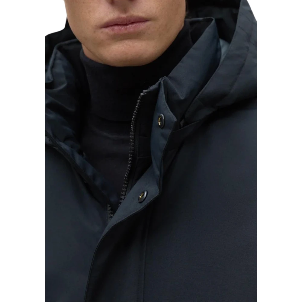 Ecoalf Zwarte Parkoalf Jas voor Mannen Black Heren