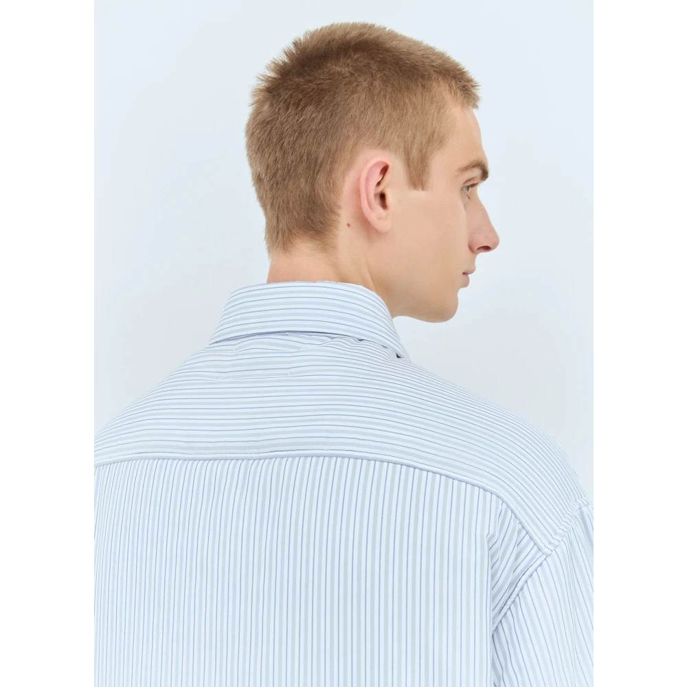 Maison Margiela Gestreept Gewatteerd Shirt Blue Heren