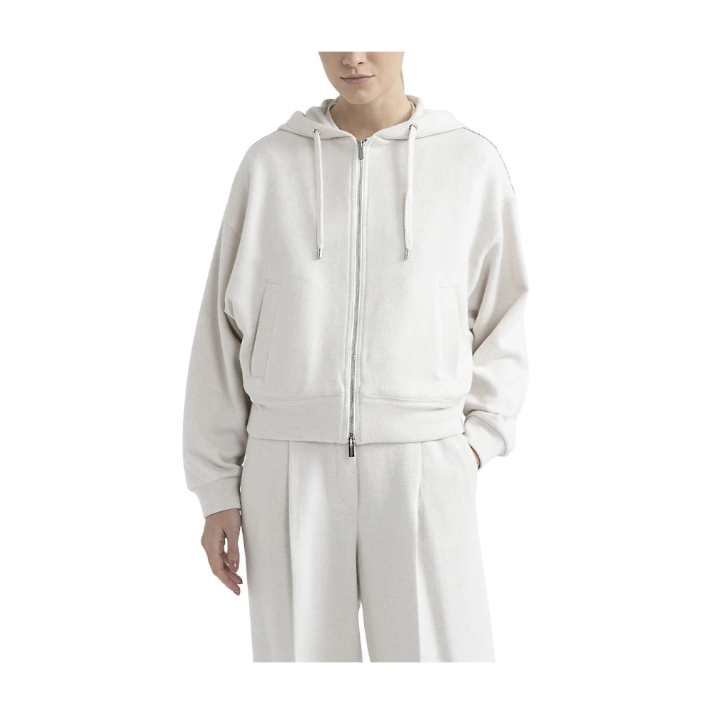 PESERICO Wol katoen en linnen sweatshirt Beige Dames