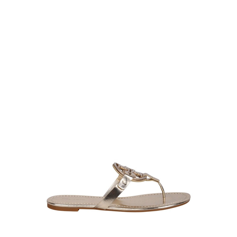 NEW Metallic Gold Rhinestone fashion Tory Burch Sandals