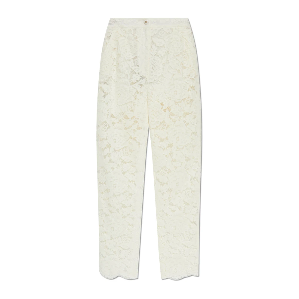 Dolce & Gabbana Mujer Beige - Pantalones De Encaje - Trousers - S