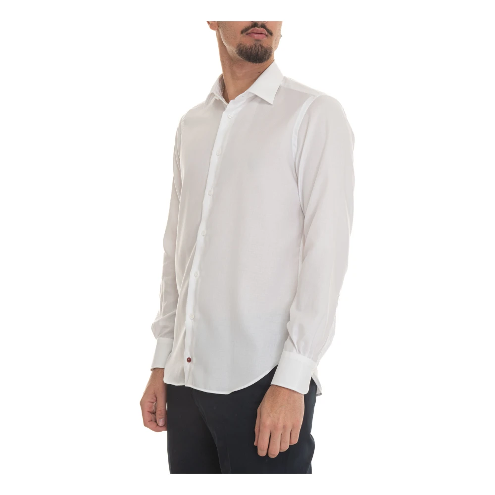 Càrrel Gestructureerd Italia Overhemd met Clutch White Heren