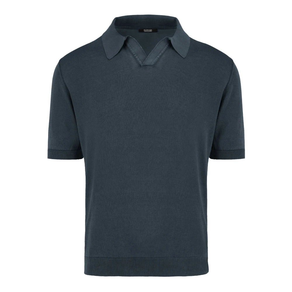 Bomboogie Uomo Blu - Maglione In Cotone Con Collo Sciallato - Knitwear - L