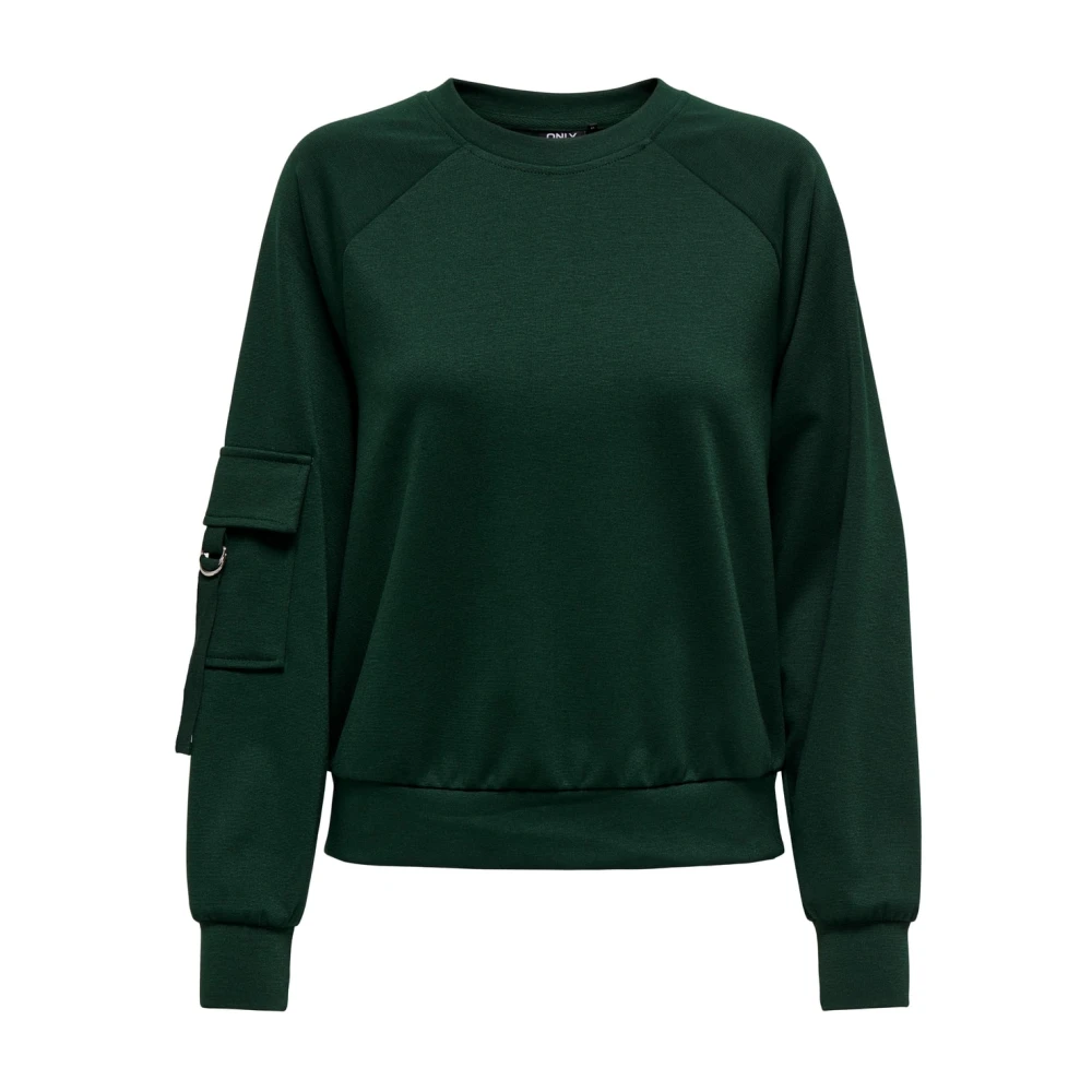 Only Casual Sweatshirt met Mouwzak Green Dames