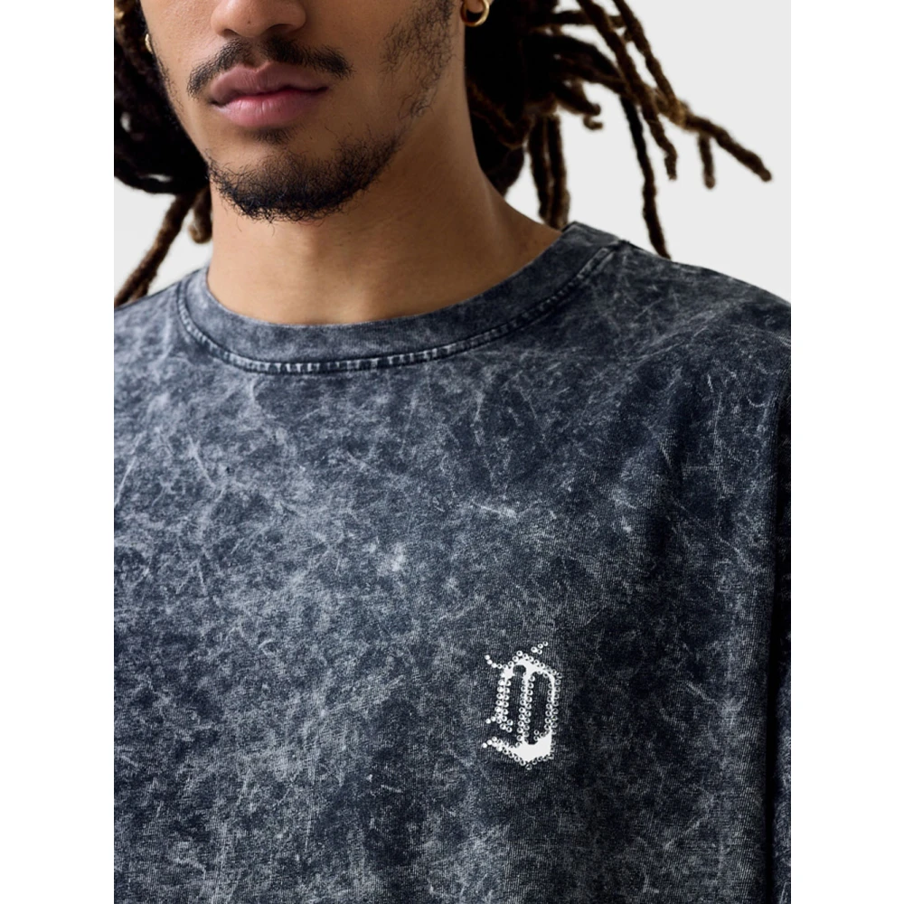 Juicy Couture Zwarte Acid Wash Unisex T-shirt Dl10050-D034 Gray Heren