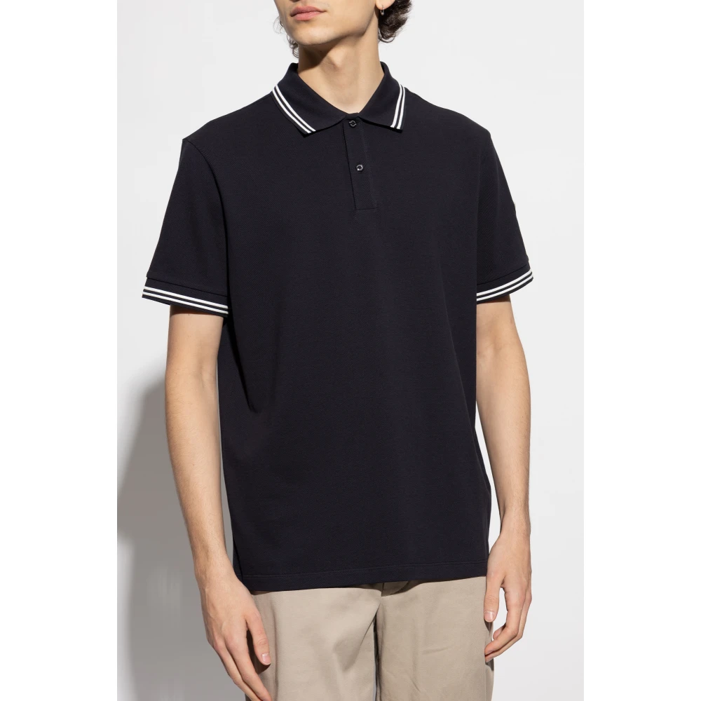 Moncler Polo met logo Black Heren