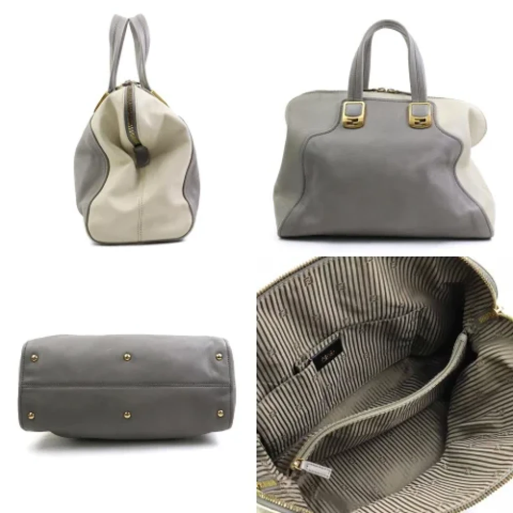 Fendi Vintage Pre-owned Leather fendi-bags Gray Dames