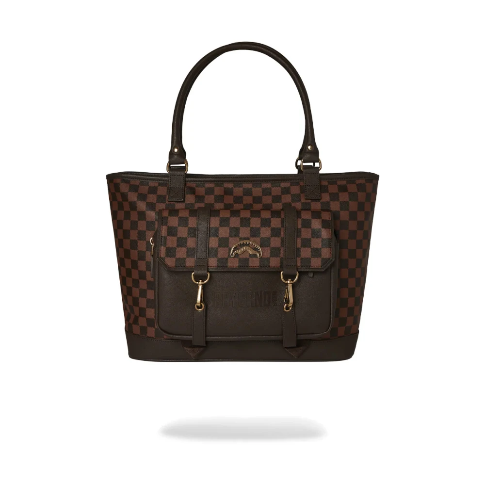 Sprayground Women's Brown Pixel Emboss Tote Bag