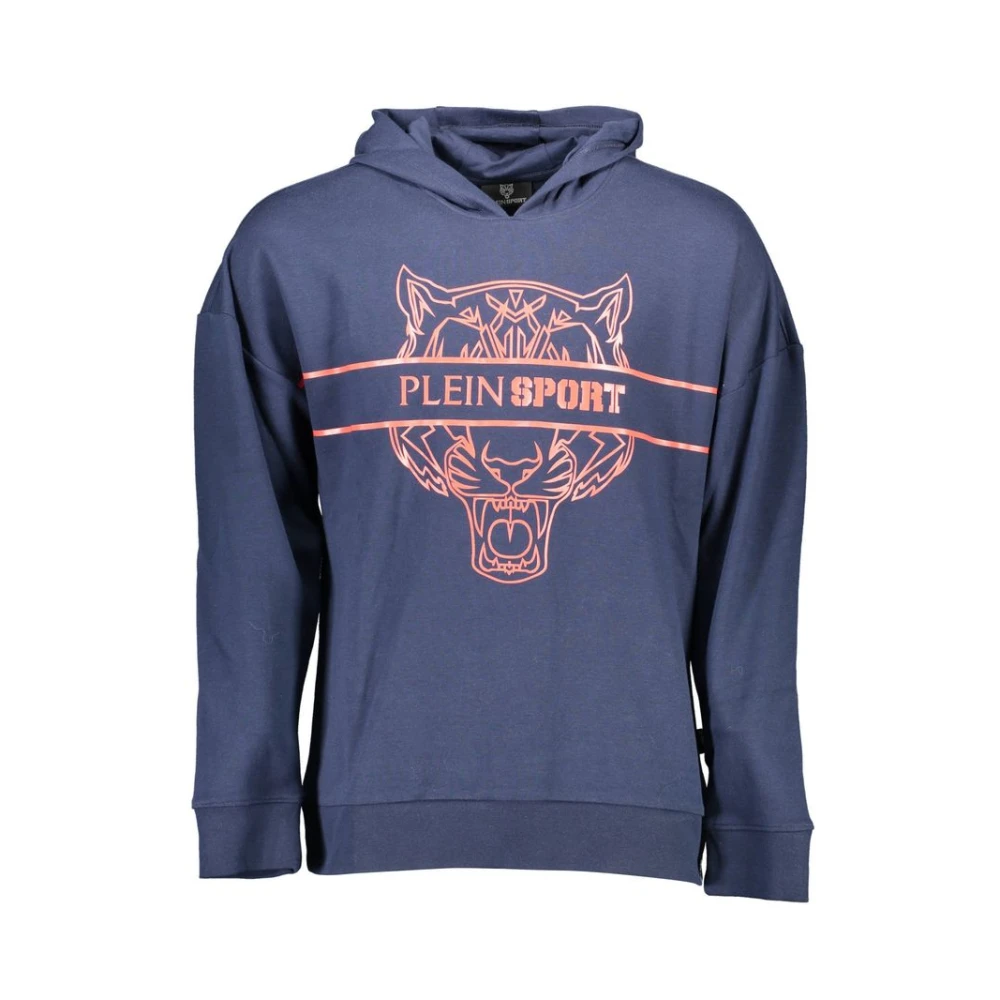 Plein Sport Men's Blue Long Sleeve Training Tops, 2XL, Long Sleeve Hoodie